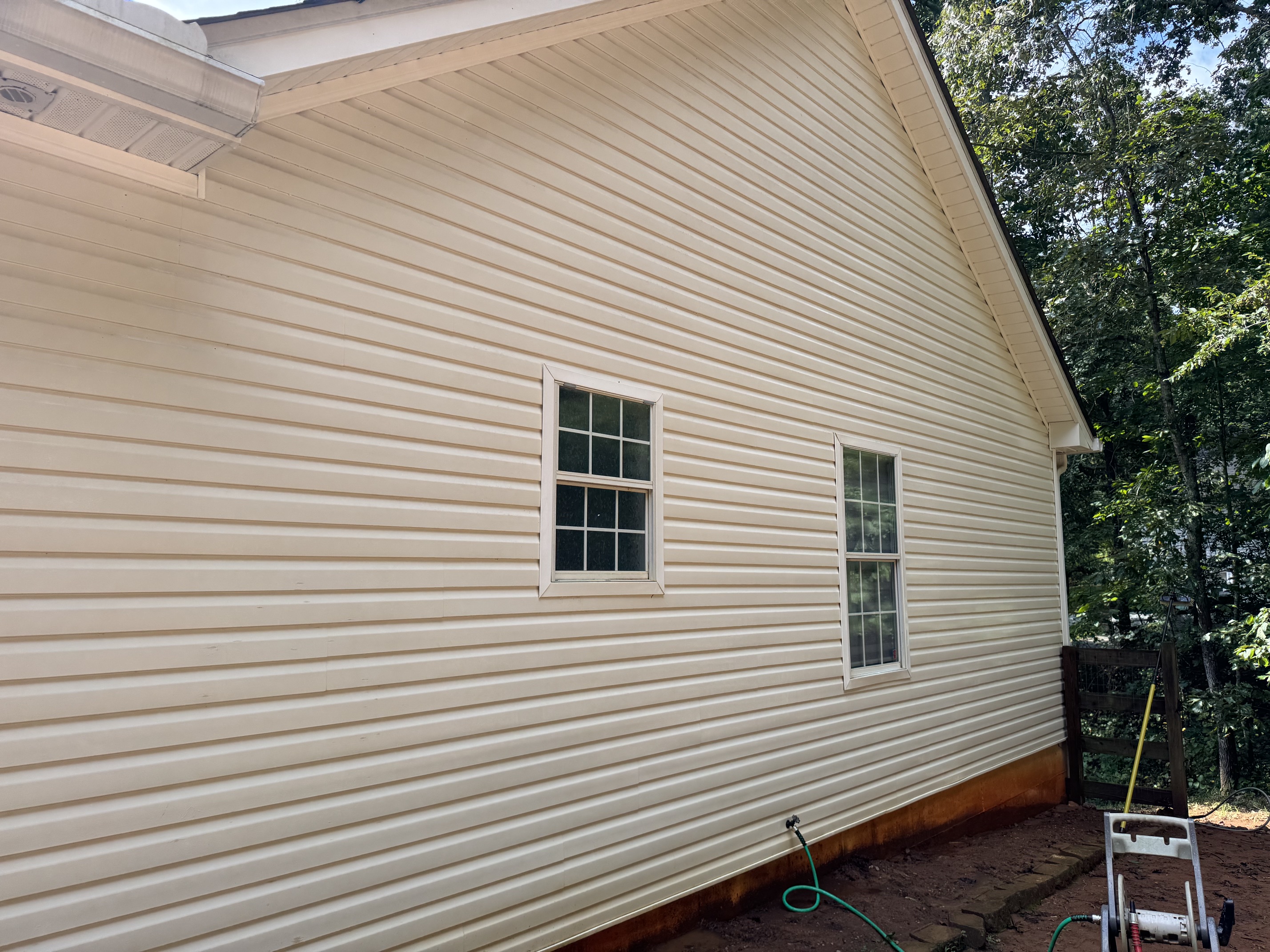 Pressure washing before and after